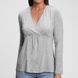 Maternity V-Neck Nursing Sleep Top